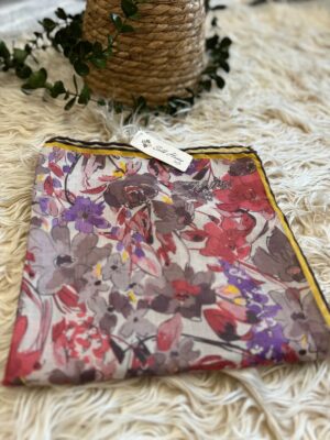Silk Home Soft Çiçek Desenli Twill İpek Eşarp